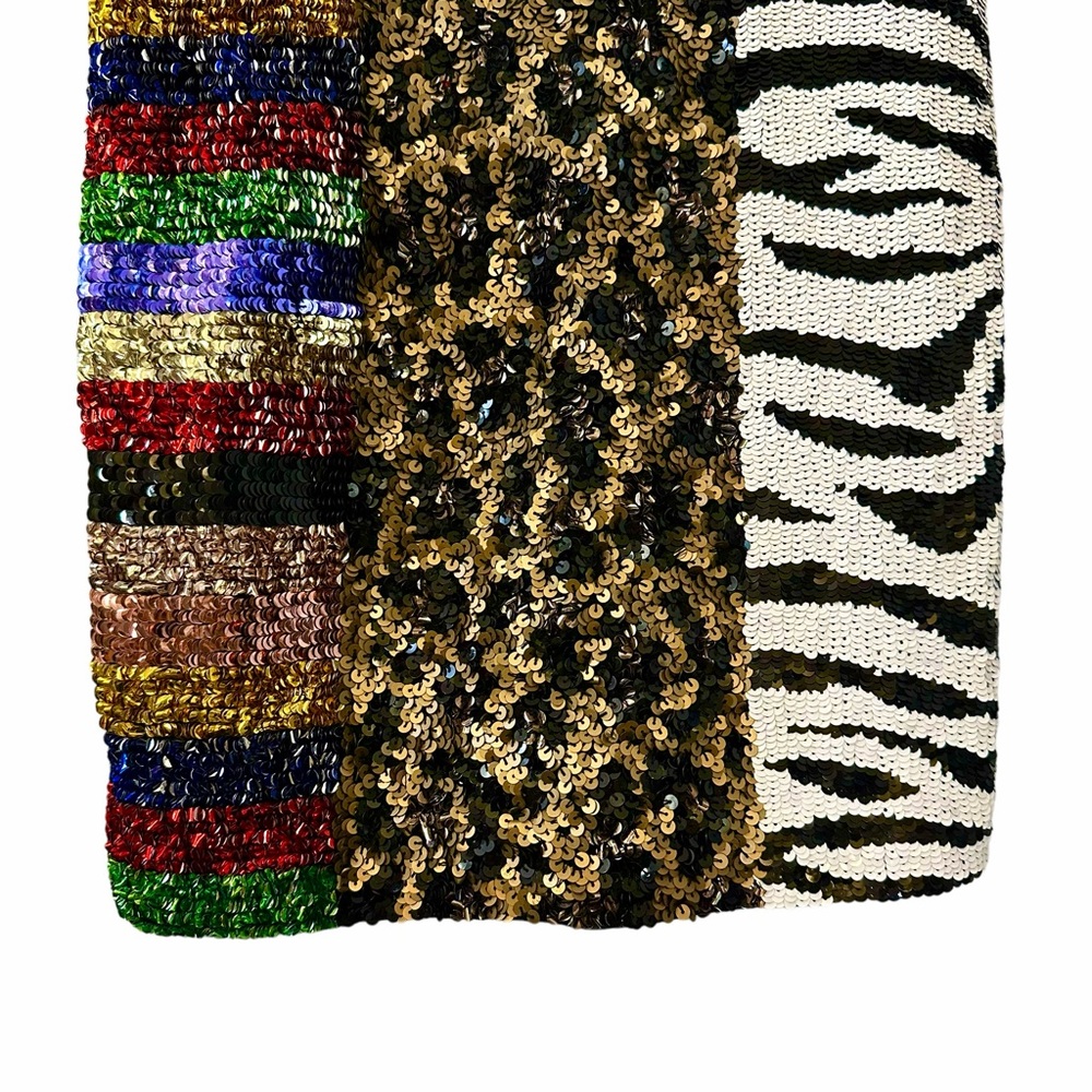Alice + Olivia Jae Multicolor Patterned Sequin Mi… - image 6